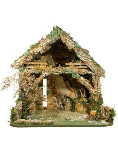Grotta Presepe Cm.80X60 Con porta e fuoco, 1285