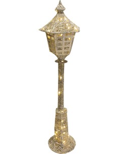 Lampione in vimini cm.70 glitter oro con 20 luci led a batteria, 51120