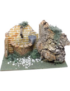 Rappresentazione pozzo per Presepe con secchio cm 26x14, 4091