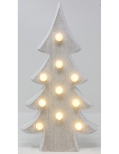 Alberino legno chiaro cm.29 con luci bianco caldo, 51889