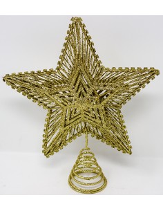 Puntale stella glitter oro cm.20x25, 49181