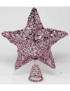 Puntale stella cm.20x25 rosa, 51132