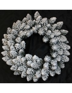 Dietroporta corona innevata diametro 45cm, 80 rami, 43019