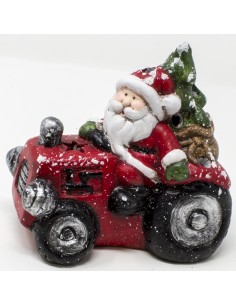 Babbo Natale Con Trattore In Ceramica Cm.13X9X12, 51153