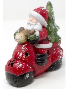 Babbo Natale Con Motocicletta In Ceramica Cm 12X6X12, 51154