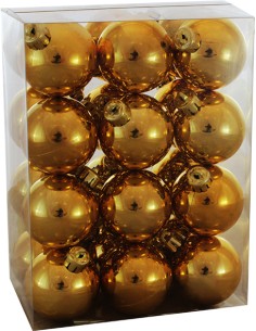 Palline Per Albero Oro Diametro 4 Cm Lisce Confezione 24 Pezzi, 40396