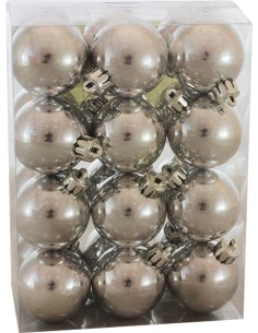 Palline Per Albero Argento Diametro 4 Cm Lisce Confezione 24 Pezzi, 40397