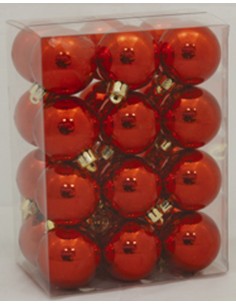 Palline Per Albero Rosse Diametro 6 Cm Lisce Confezione 24 Pezzi, 37460
