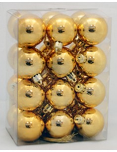 Palline Per Albero Oro Diametro 6 Cm Lisce Confezione 24 Pezzi, 37461
