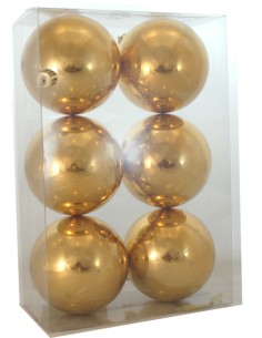 Palline Per Albero Oro Diametro 10 Cm Lisce Confezione 6 Pezzi, 37471