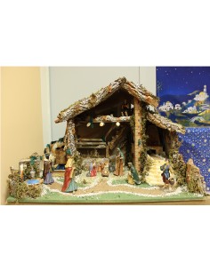 Grotta Presepe Con Pastori Cm.120X80 Con Forno Fontana Funzionanti, 1257P