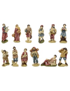 Pastori per Presepe 12 cm in Resina, 12 Pezzi Assortiti, 51221