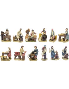 Mestieri  per Presepe 12 cm in Resina, 12 Pezzi Assortiti, 51222