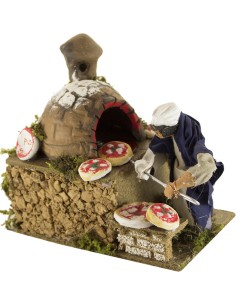 Pastore per Presepe in movimento, mestiere Pizzaiolo 14X9 cm