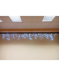 Tenda Luminosa Mt.5 Bianco Freddo 100 Led, (80Led Fissi+20Led Flash) 24V -...