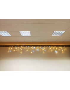 Tenda Luminosa Mt.5 Bianco Caldo 100 Led, 80Led Fissi+20Led Flash Bianco...