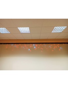 Tenda Luminosa Mt.5 Rossa 100 Led, 80Led Fissi+20Led Flash Bianco Freddo 24V...