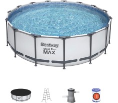 Piscina fuori terra Steel pro max rotonda 457x122 cm, bestway 56438