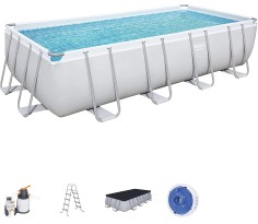 Piscina fuori terra Power Steel rettangolare 549x274x122 cm, bestway 56466