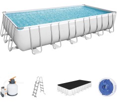 Piscina fuori terra Power Steel frame rettangolare 732x366x132 cm, bestway 561KG
