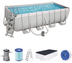 Piscina fuori terra Power Steel frame rettangolare 488x244x122 cm cm, bestway...