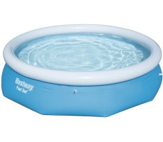 Piscina fast set rotonda grigio rattan 366x76 cm senza filtro, bestway 57443