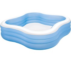 Piscina gonfiabile family quadrata 229 x 229 x 56 3 anelli, intex 57495